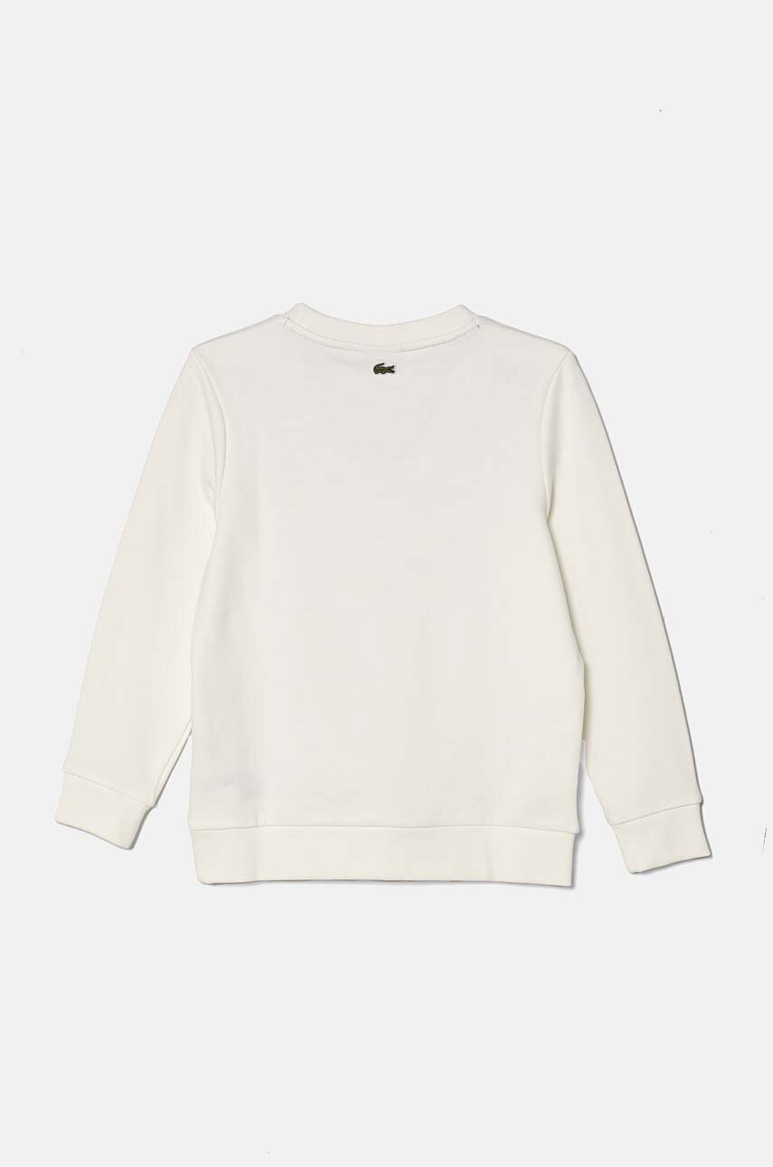 Детская хлопковая кофта Lacoste цвет белый с принтом SJ3005 Детская хлопковая кофта Lacoste цвет белый с принтом SJ3005