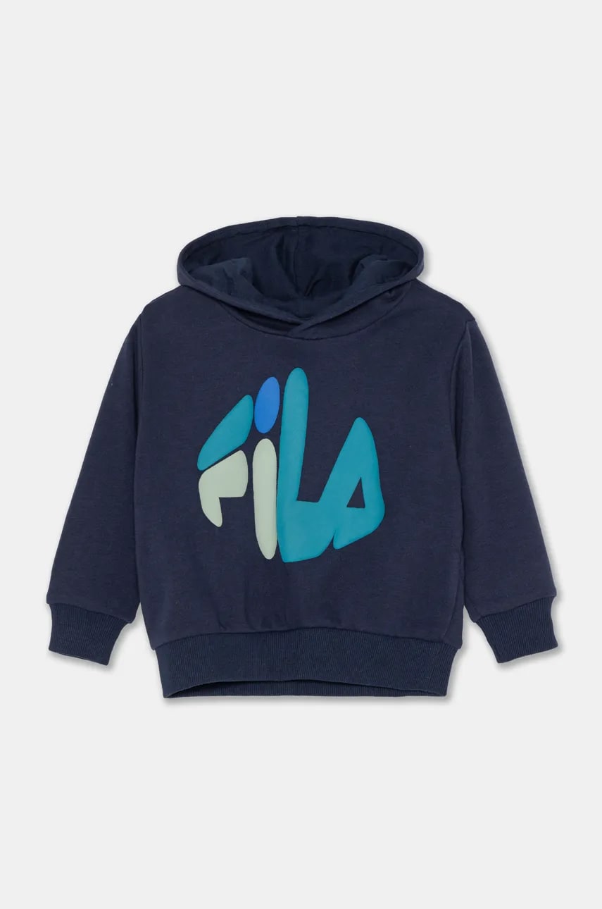 Fila bluza copii LICHTE culoarea albastru marin, cu glugă, cu imprimeu, FAK0358 Fila bluza copii LICHTE culoarea albastru marin, cu glugă, cu imprimeu, FAK0358
