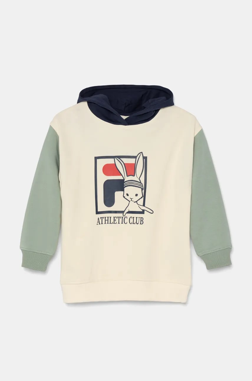 Fila bluza copii LIEBEROSE culoarea bej, cu glugă, cu imprimeu, FAK0363