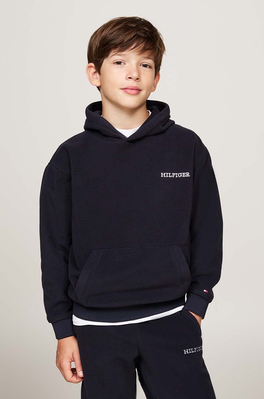 

Детски суичър Tommy Hilfiger в тъмносиньо с качулка с изчистен дизайн KS0KS00576, Тъмносин