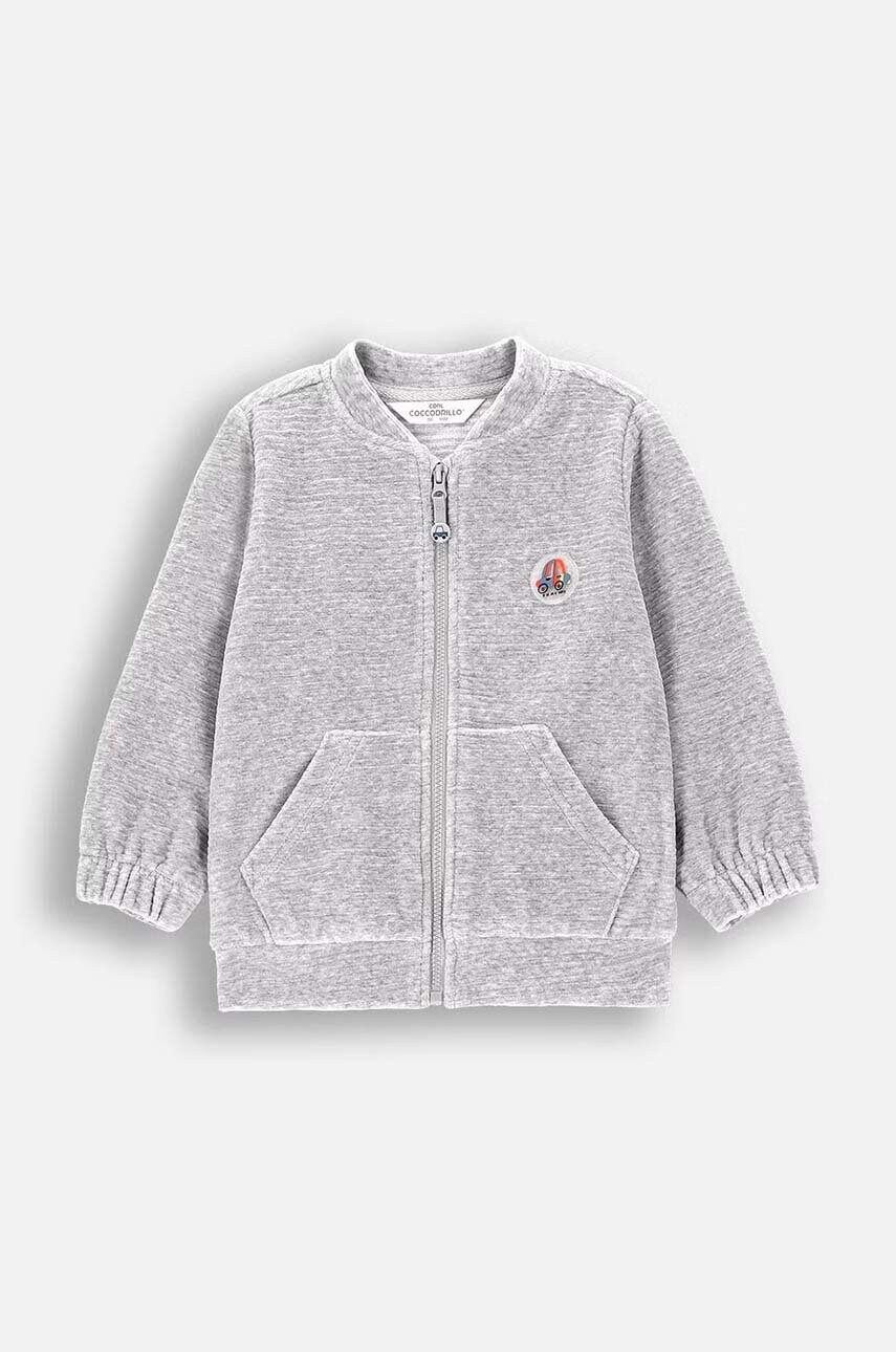Coccodrillo bluza bebe culoarea gri, neted, MY WAY BOY NEWBORN