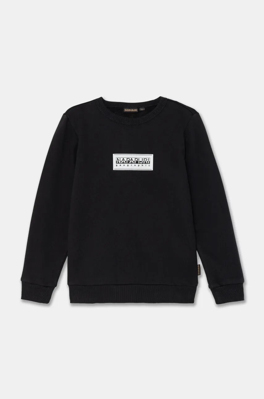 Napapijri bluza copii B-CHAMOIS C culoarea negru, cu imprimeu, NP0A4HY30411