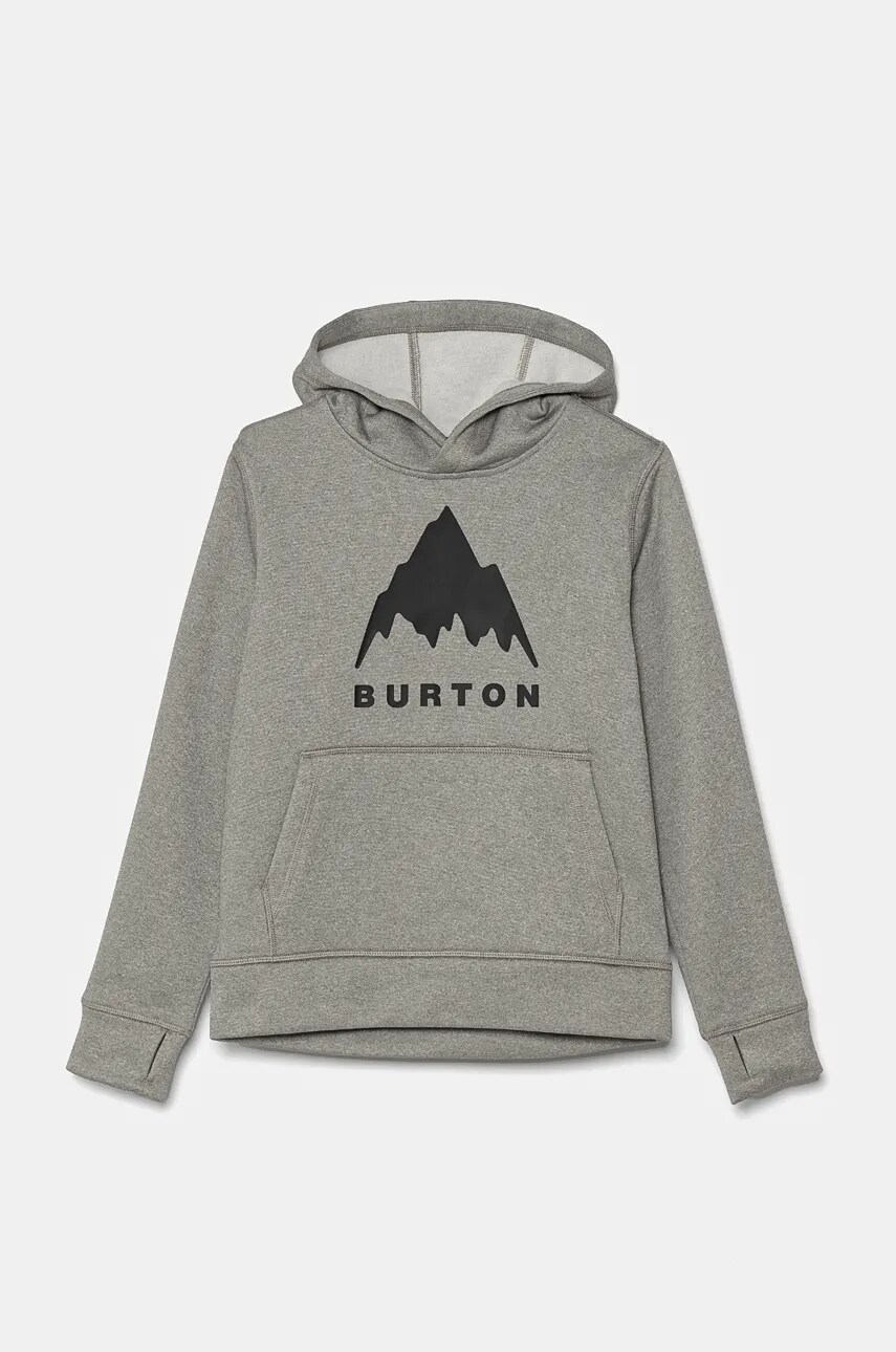 Burton bluza copii OAK culoarea gri, cu glugă, cu imprimeu, 162181