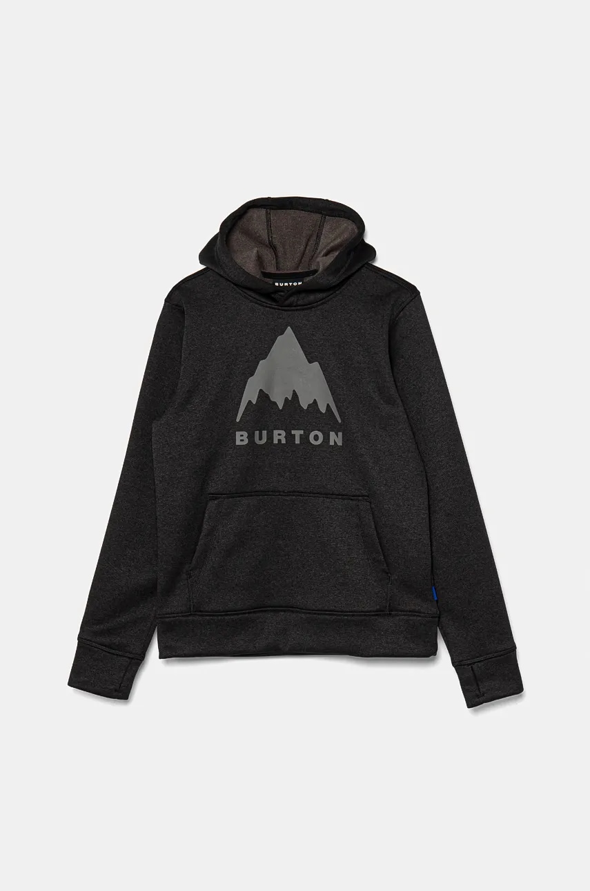 Burton bluza copii OAK culoarea negru, cu glugă, cu imprimeu, 162181 Burton bluza copii OAK culoarea negru, cu glugă, cu imprimeu, 162181
