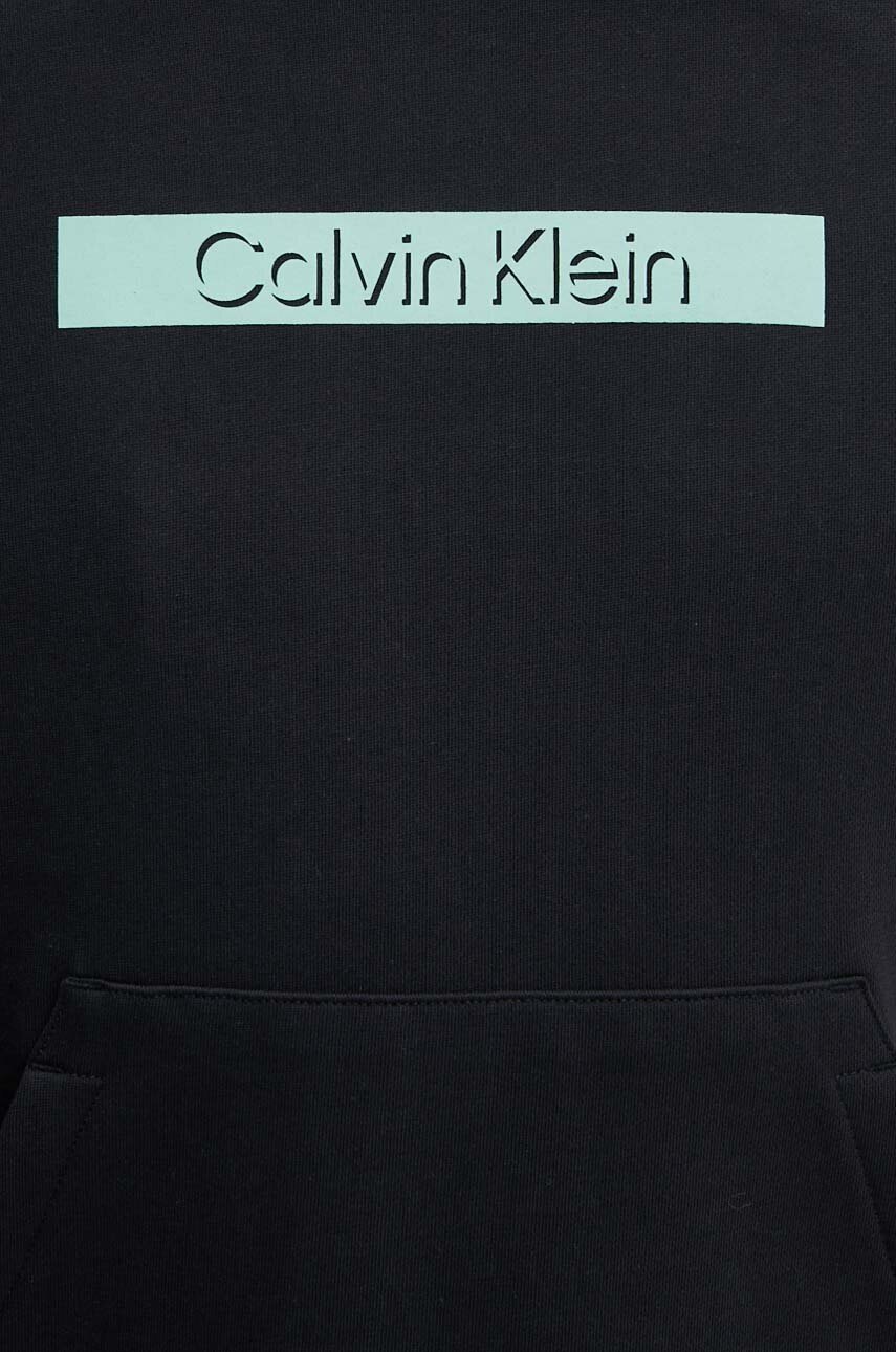 Бавовняна кофта Calvin Klein чоловіча колір чорний з капюшоном з аплікацією K10K113090 