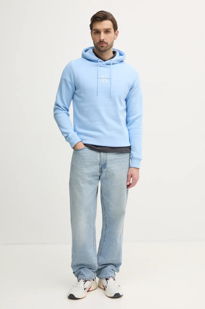 Кофта Calvin Klein Jeans мужская с капюшоном с аппликацией J30J325629 Кофта Calvin Klein Jeans мужская с капюшоном с аппликацией J30J325629