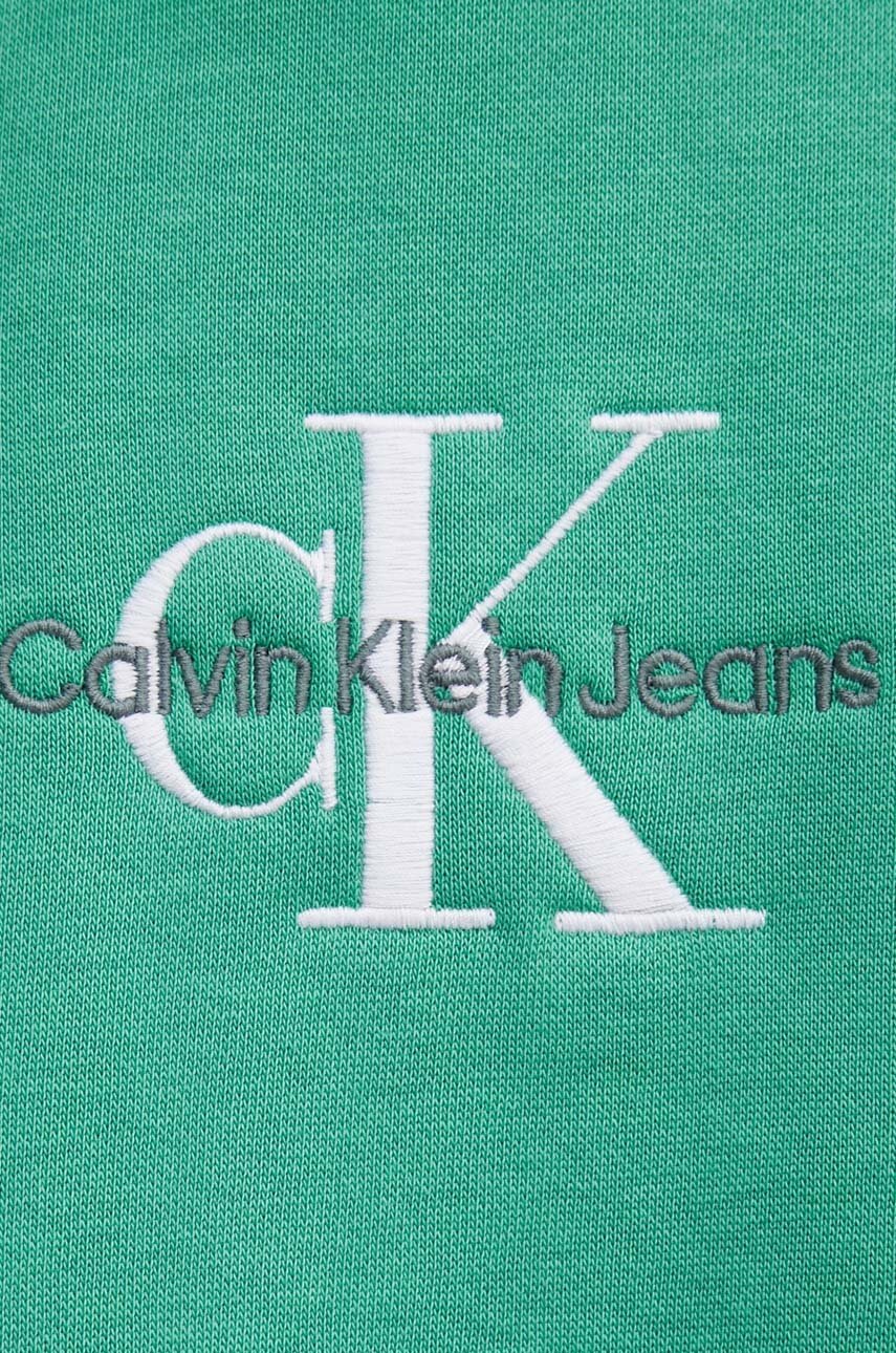 Кофта Calvin Klein Jeans чоловіча колір зелений з капюшоном з аплікацією J30J325629 