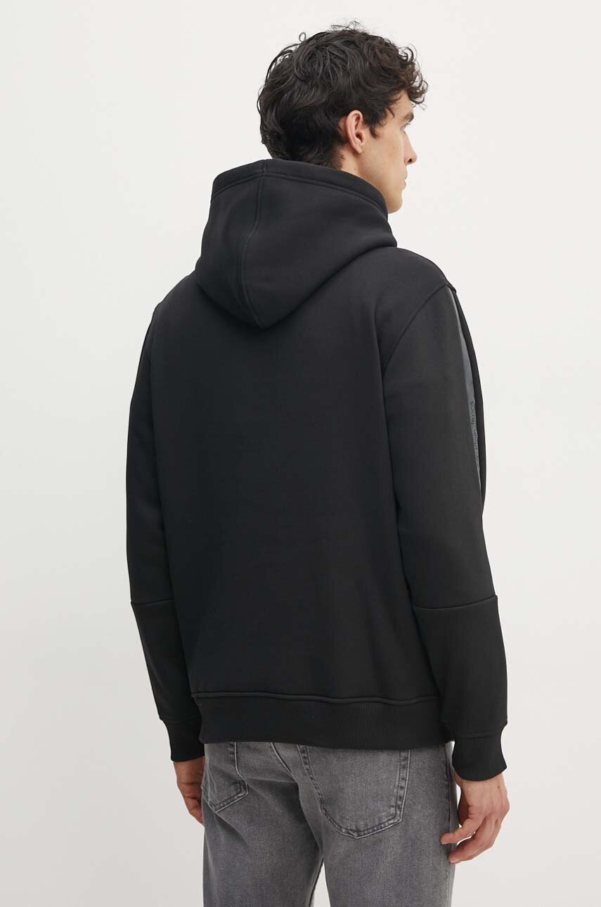 Кофта Calvin Klein Jeans чоловіча колір чорний з капюшоном однотонна J30J325632 