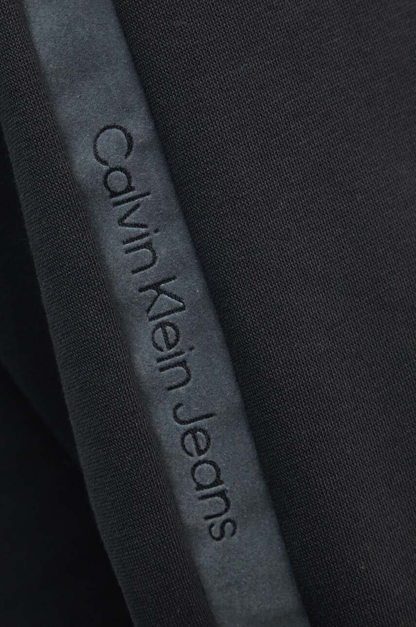 Кофта Calvin Klein Jeans чоловіча колір чорний з капюшоном однотонна J30J325632 