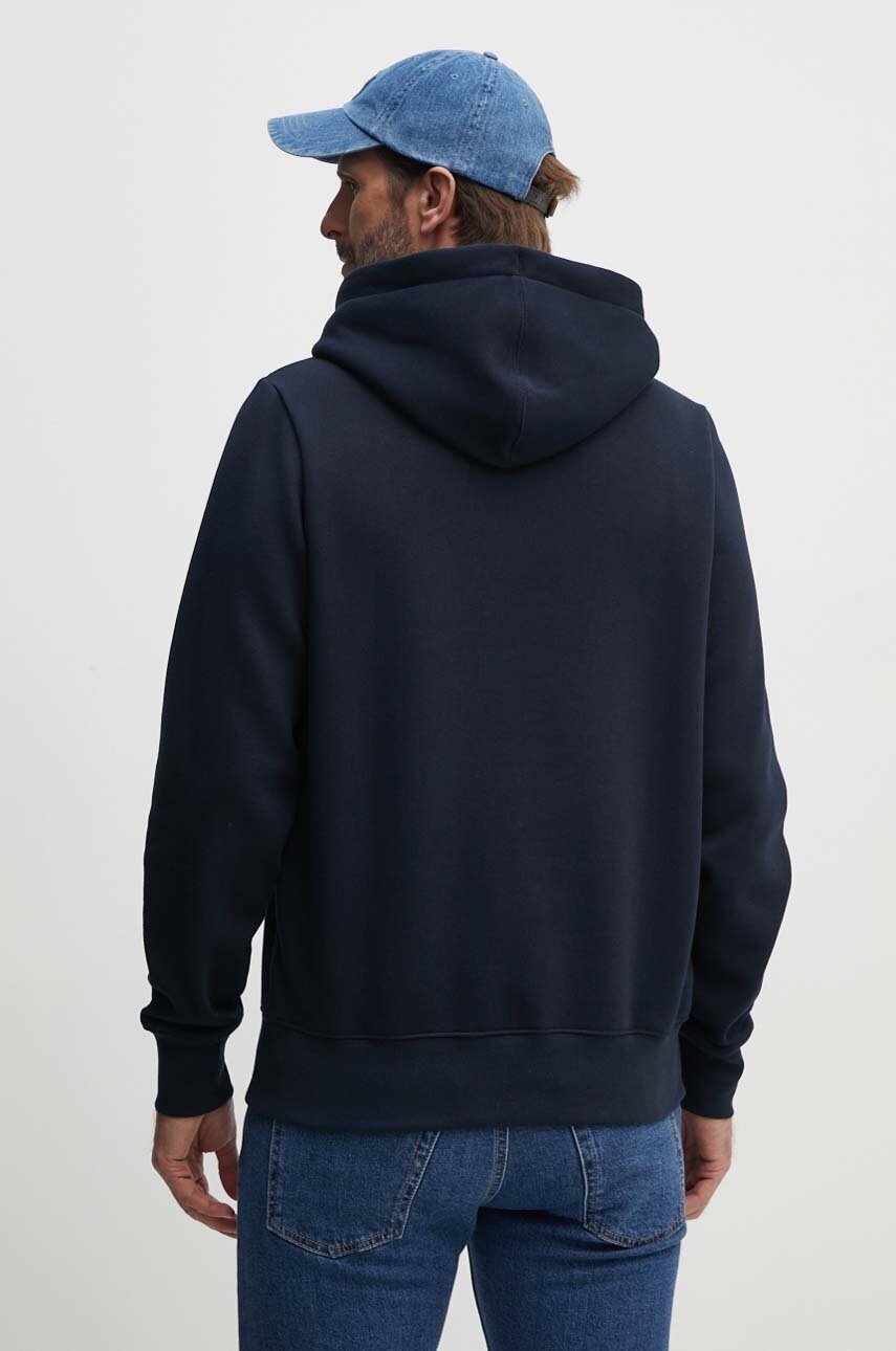 Кофта Tommy Hilfiger чоловіча колір синій з капюшоном з аплікацією MW0MW33631 