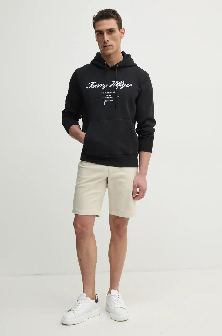 Кофта Tommy Hilfiger мужская цвет чёрный с капюшоном с аппликацией MW0MW33631 Кофта Tommy Hilfiger мужская цвет чёрный с капюшоном с аппликацией MW0MW33631