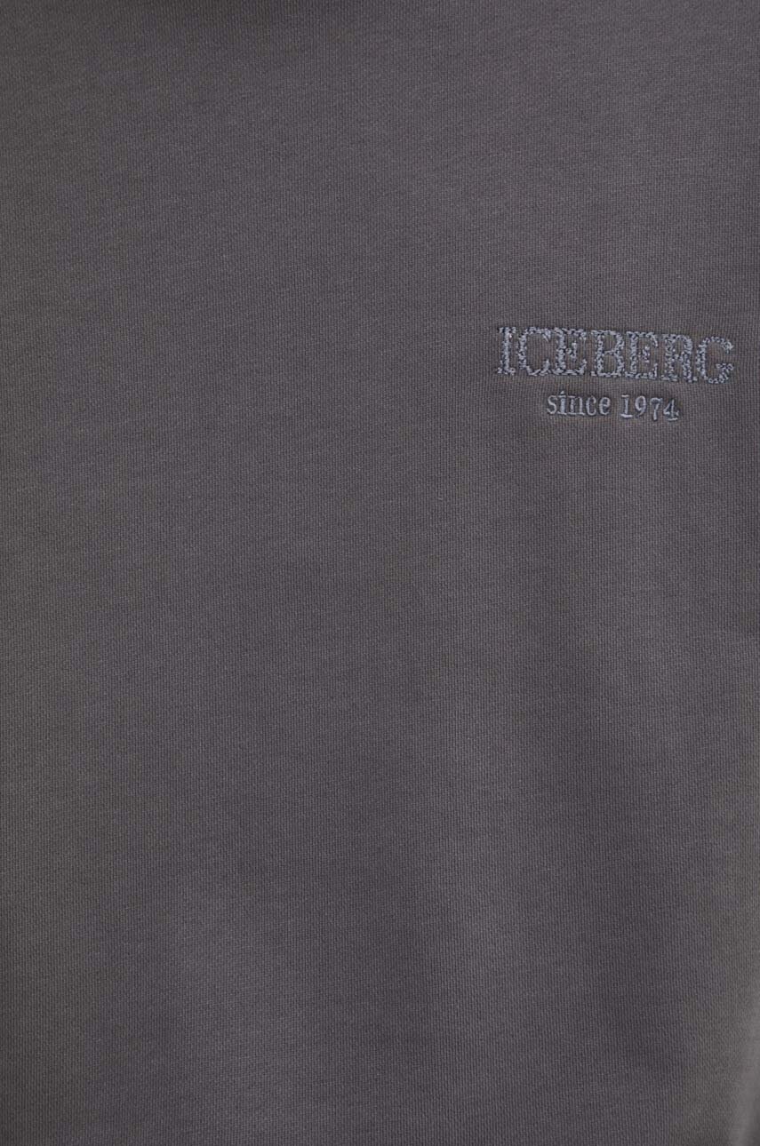 Βαμβακερή μπλούζα Iceberg χρώμα: γκρι, E011 6300 φωτογραφία