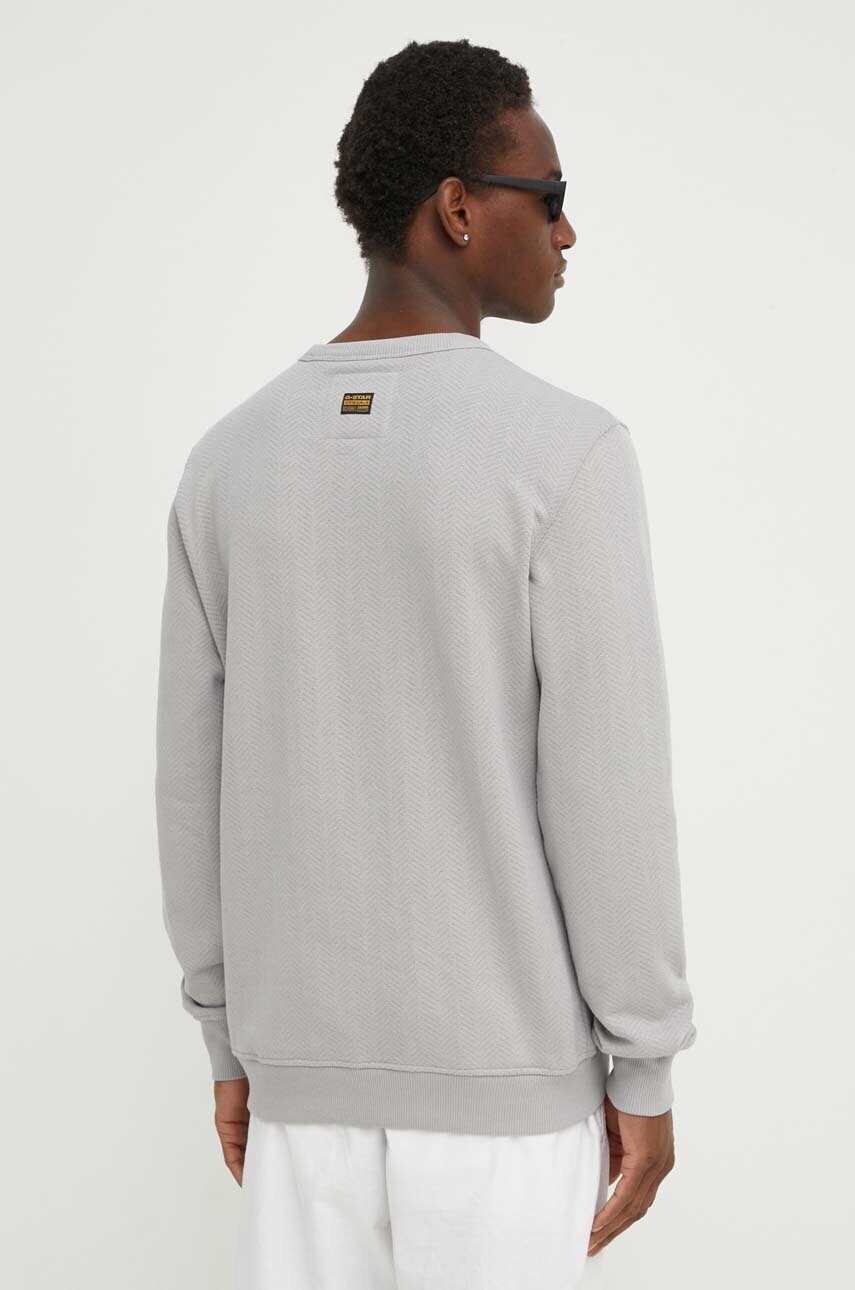 Bavlněná mikina G-Star Raw pánská, šedá barva, s potiskem, D24703-D557