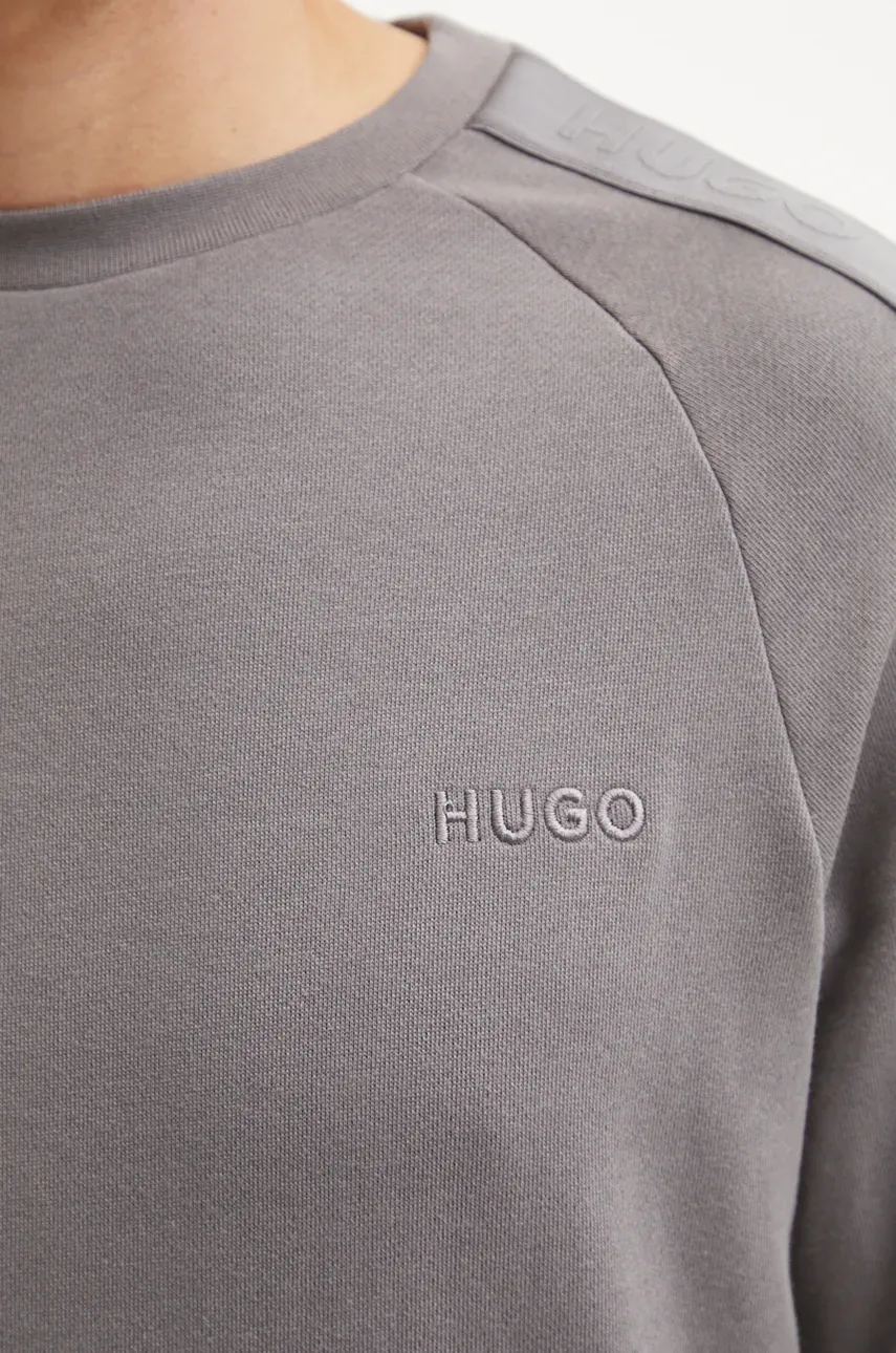 Homewear Pamučna Dukserica HUGO Boja: Siva, Bez Uzorka, 50520494