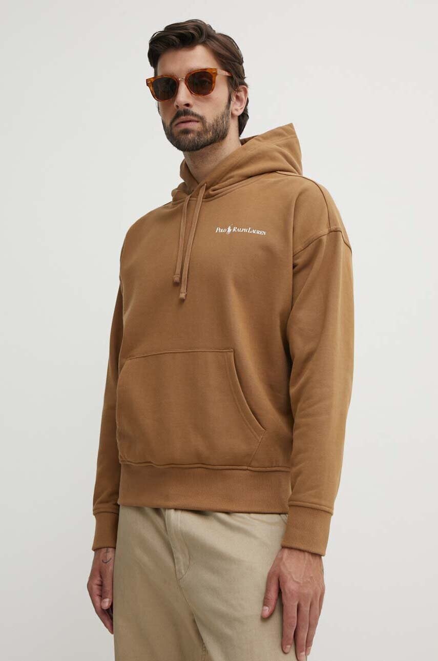 

Суичър Polo Ralph Lauren в кафяво с качулка с принт 710950132001, Кафяв