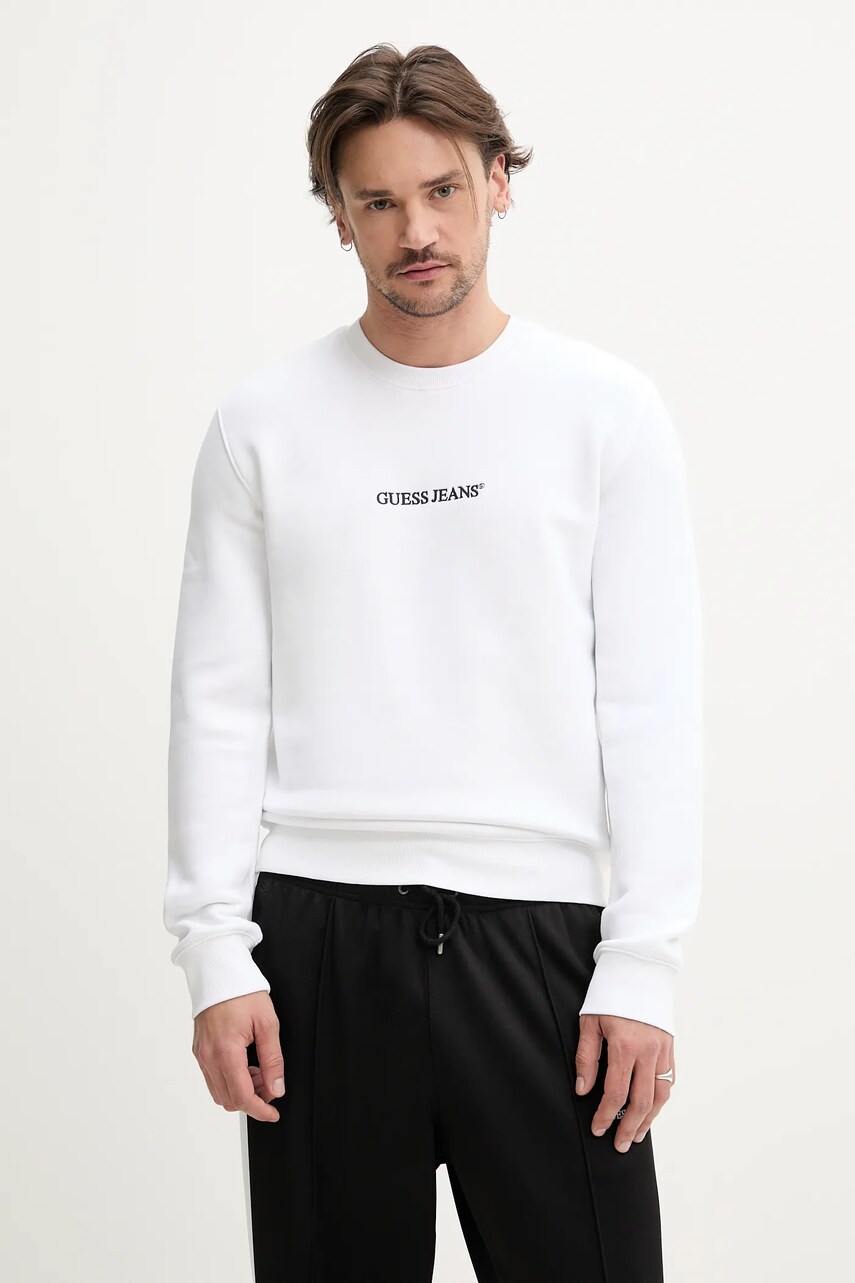 Levně Mikina Guess Jeans bílá barva, s aplikací, M4YQ19 K9V31