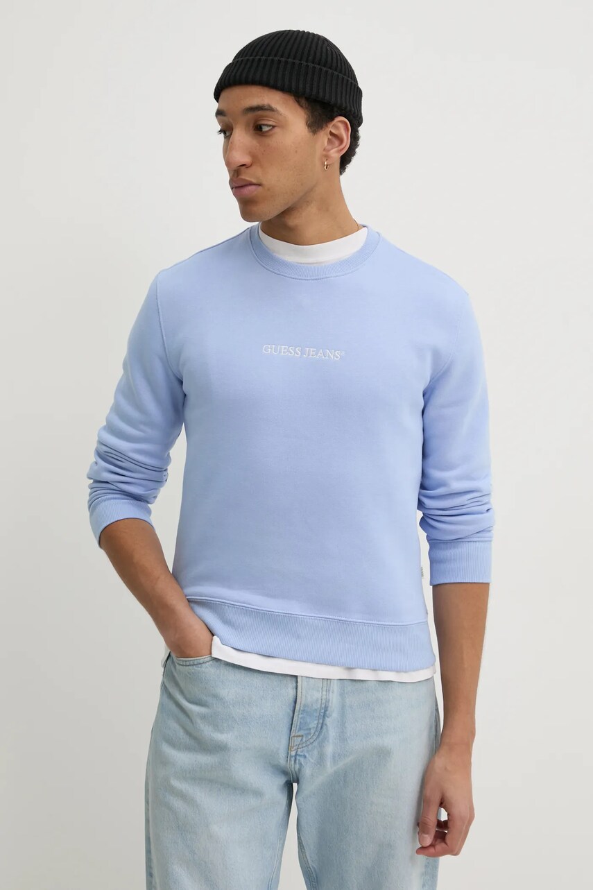 Levně Mikina Guess Jeans modrá barva, s aplikací, M4YQ19 K9V31