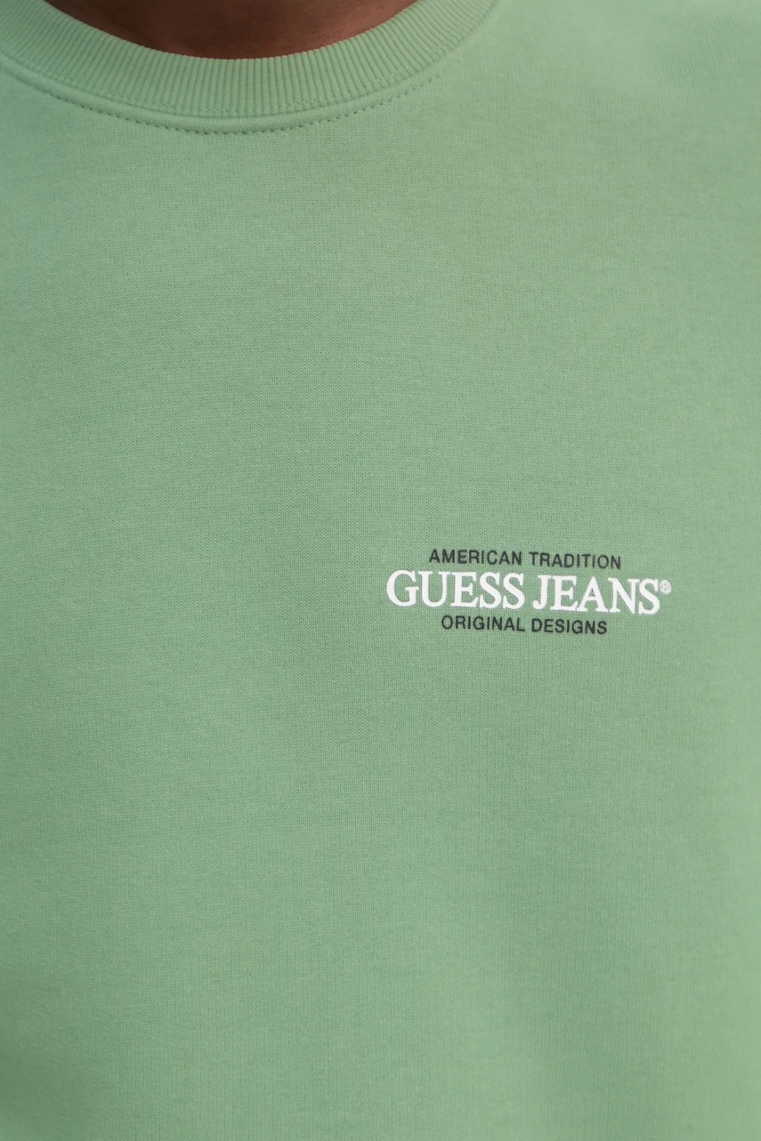 Кофта Guess Jeans чоловіча колір зелений з принтом M4YQ17 K9V31 