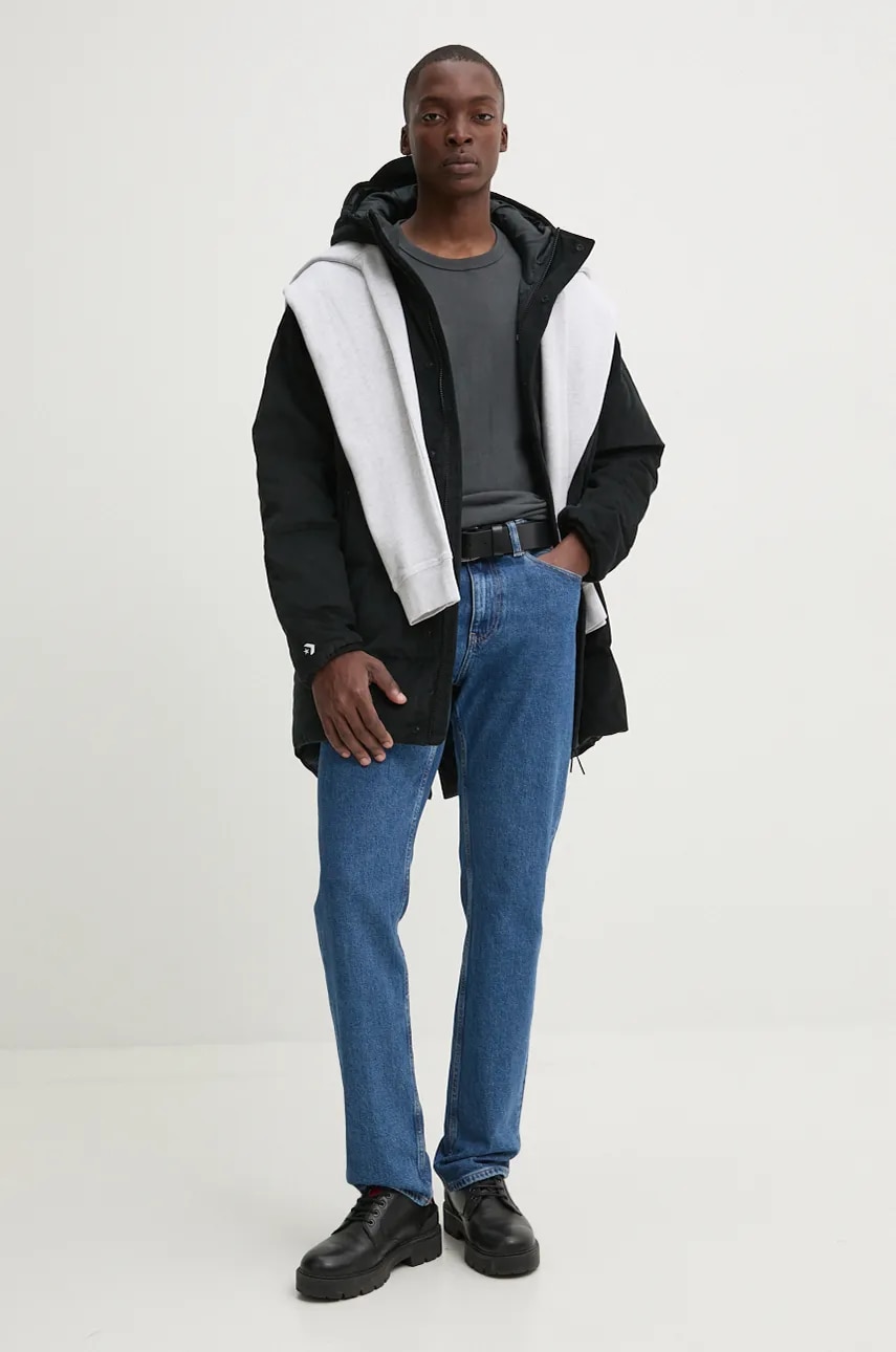 Кофта Tommy Jeans мужская цвет серый с капюшоном с принтом DM0DM19235 Кофта Tommy Jeans мужская цвет серый с капюшоном с принтом DM0DM19235