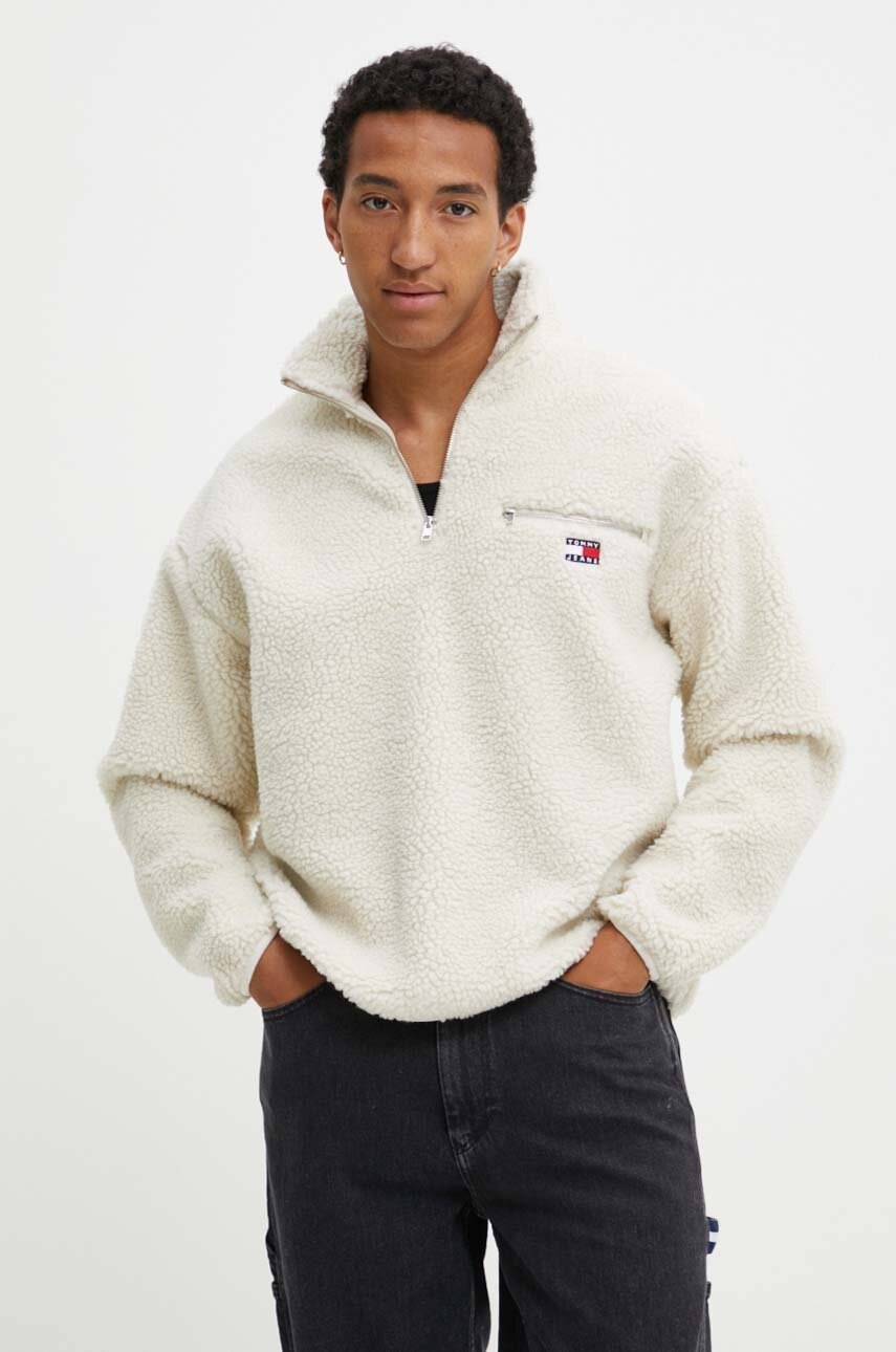 

Суичър Tommy Jeans в бежово с изчистен дизайн DM0DM19242, Бежов