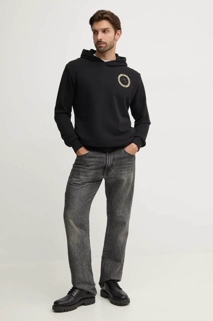 Кофта PLEIN SPORT мужская цвет чёрный с капюшоном с аппликацией AADC MJB3557 STE001N Кофта PLEIN SPORT мужская цвет чёрный с капюшоном с аппликацией AADC MJB3557 STE001N