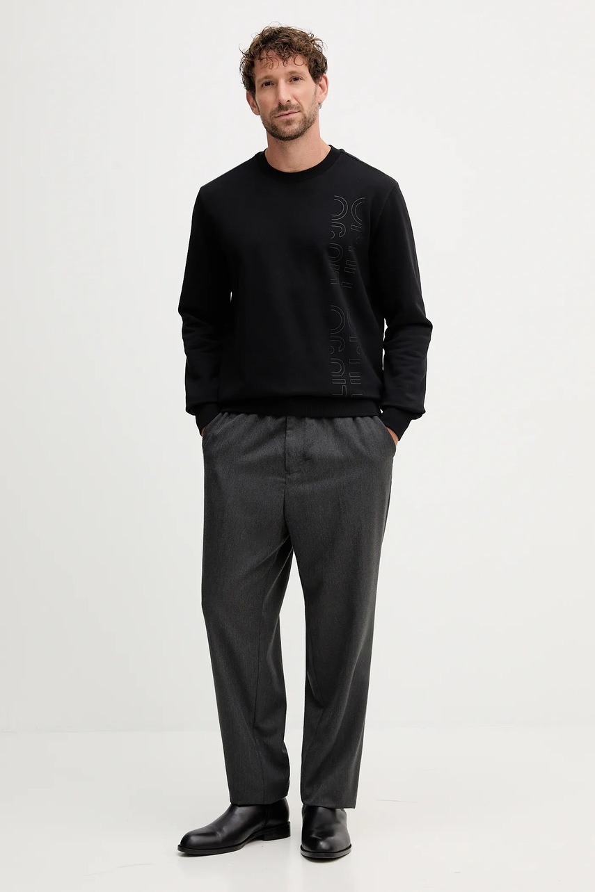 Хлопковая кофта Liu Jo мужская цвет чёрный с аппликацией QF4304 F0956