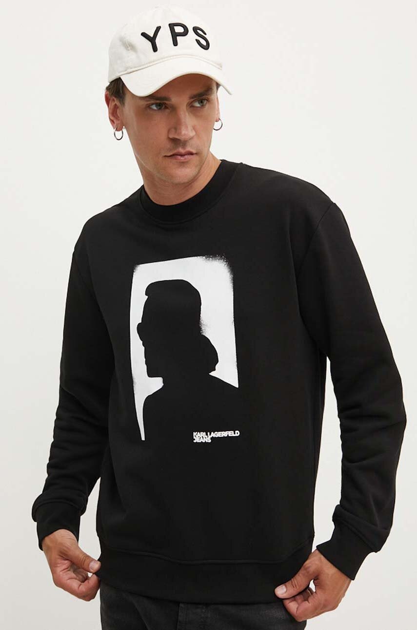 

Суичър Karl Lagerfeld Jeans в черно с принт 245D1807, Черен
