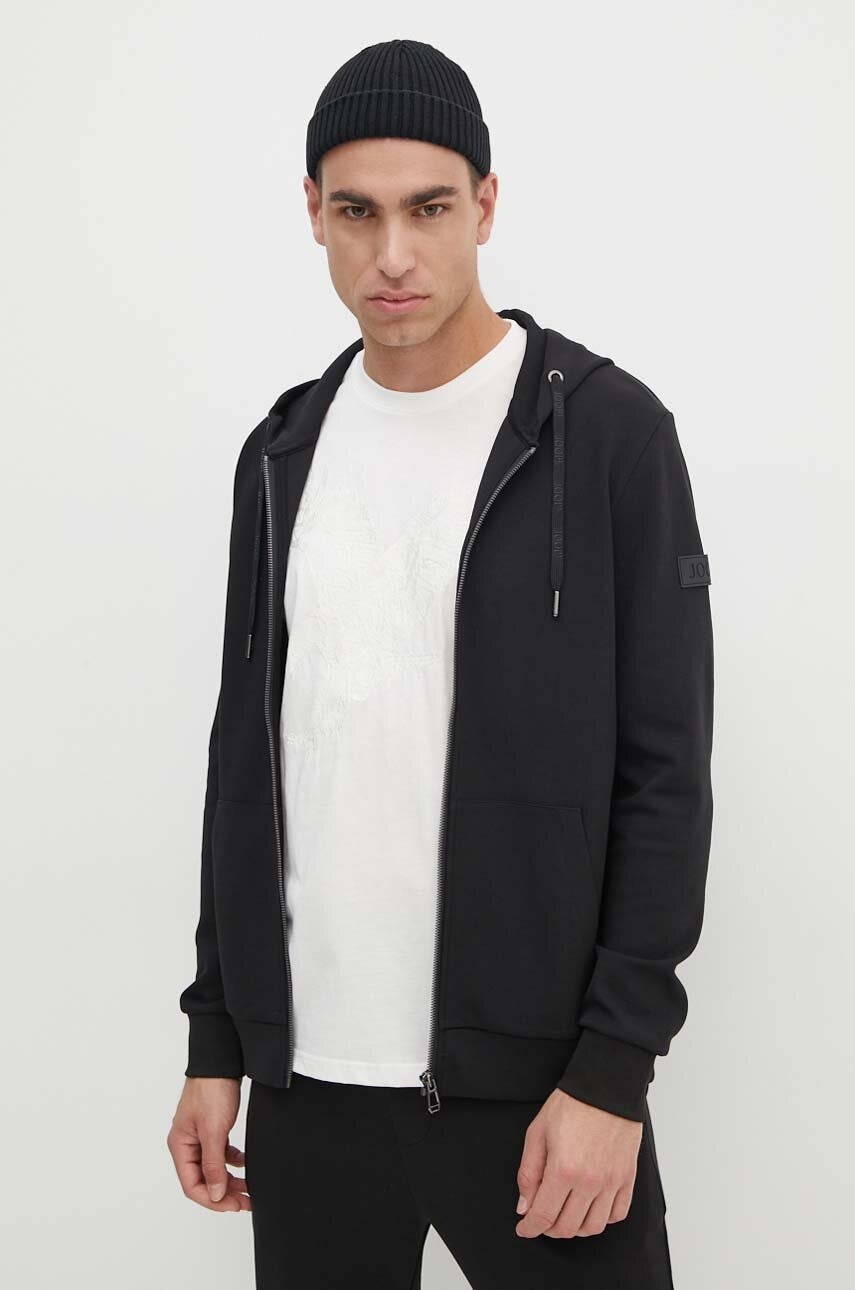 Joop! bluza barbati, culoarea negru, cu glugă, neted, 30042462