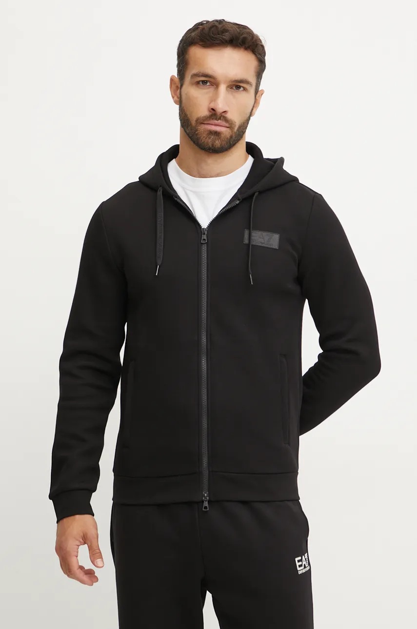 

Суичър EA7 Emporio Armani в черно с качулка с апликация PJODZ.6DPM26, Черен