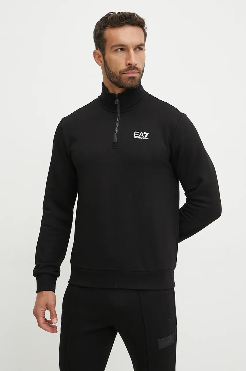 EA7 Emporio Armani bluza barbati, culoarea negru, cu imprimeu, PJVTZ.8NPM35