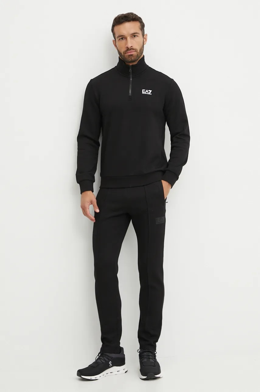 Кофта EA7 Emporio Armani мужская цвет чёрный с принтом PJVTZ.8NPM35 Кофта EA7 Emporio Armani мужская цвет чёрный с принтом PJVTZ.8NPM35