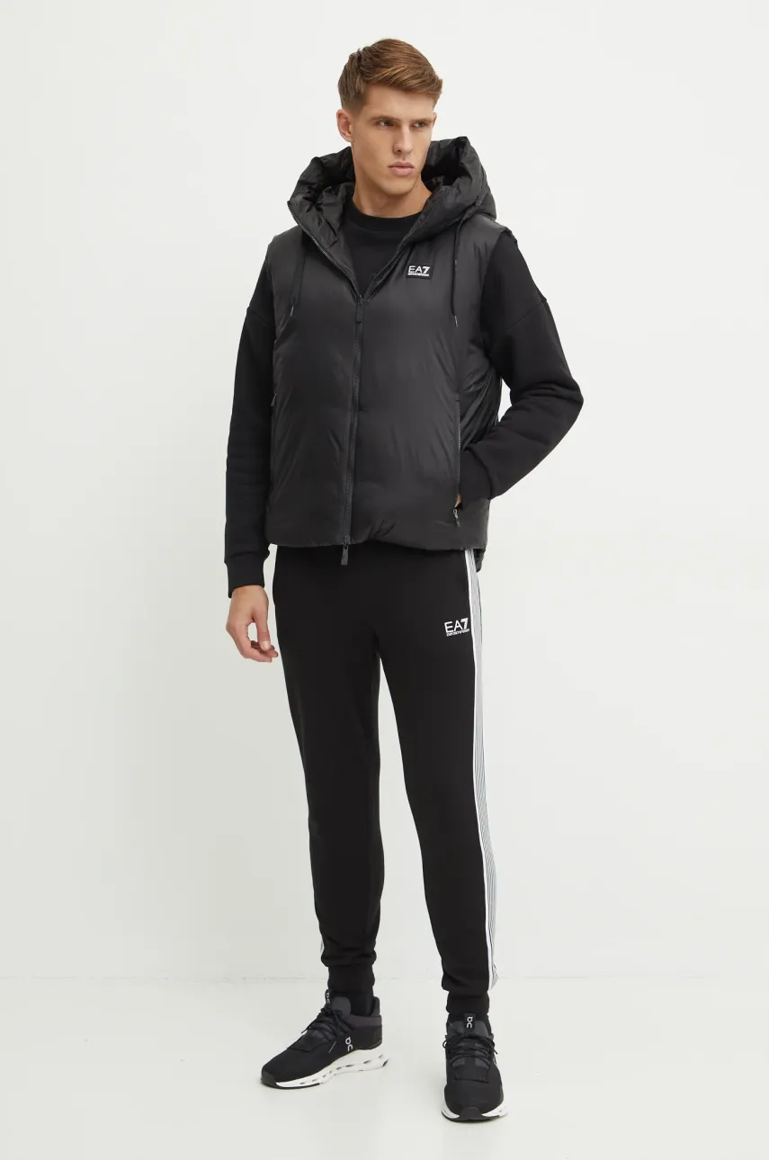 Хлопковая кофта EA7 Emporio Armani мужская цвет чёрный однотонная PJOPZ.6DUM14 Хлопковая кофта EA7 Emporio Armani мужская цвет чёрный однотонная PJOPZ.6DUM14