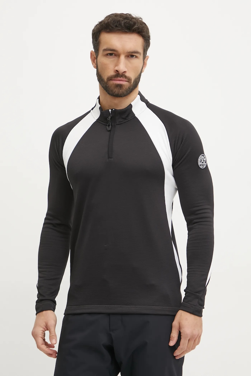 EA7 Emporio Armani hanorac St. Moritz Powerstretch culoarea negru, cu imprimeu, PJQXZ.6DPMA5