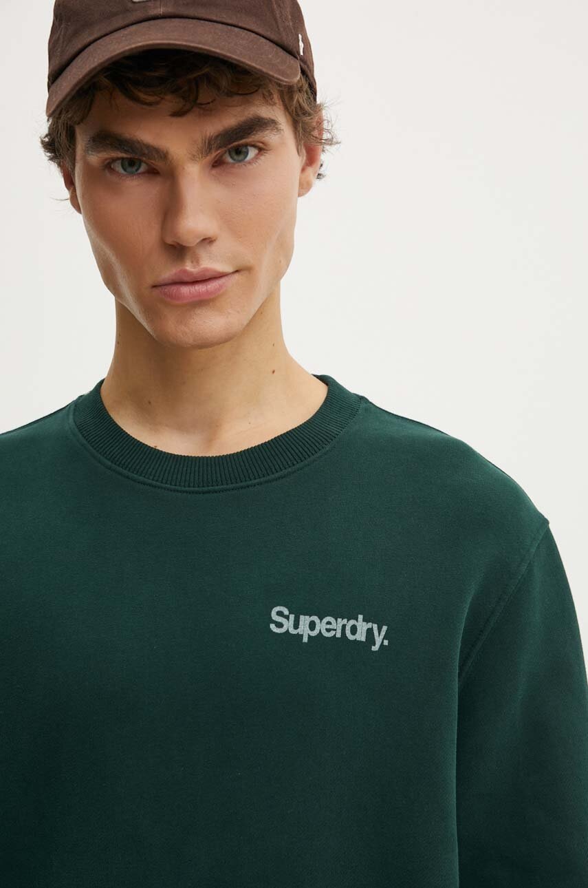 Βαμβακερή μπλούζα Superdry χρώμα: πράσινο, M2013738A-27E φωτογραφία