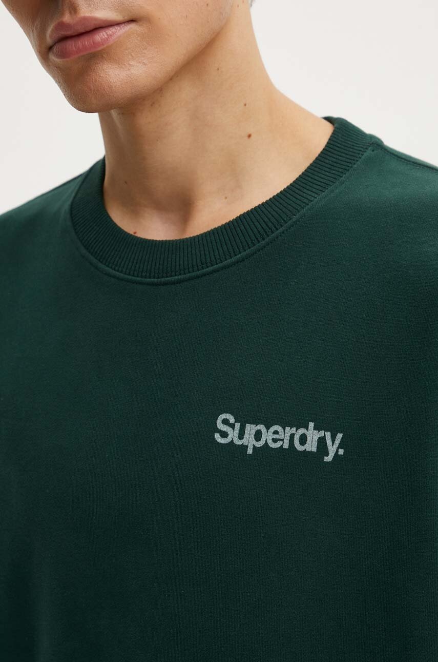 Βαμβακερή μπλούζα Superdry χρώμα: πράσινο, M2013738A-27E φωτογραφία