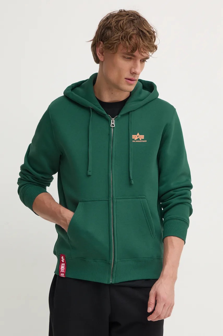 

Суичър Alpha Industries в тюркоазено с качулка с принт 118342, Тюркоазен