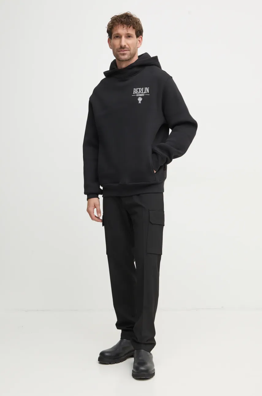 Кофта Alpha Industries мужская цвет чёрный с капюшоном с аппликацией 148340 Кофта Alpha Industries мужская цвет чёрный с капюшоном с аппликацией 148340