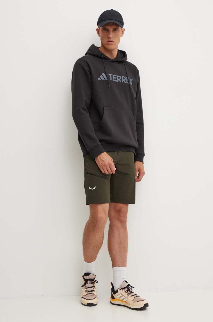 Μπλούζα adidas TERREX Multi χρώμα: μαύρο, με κουκούλα, IZ3305 φωτογραφία