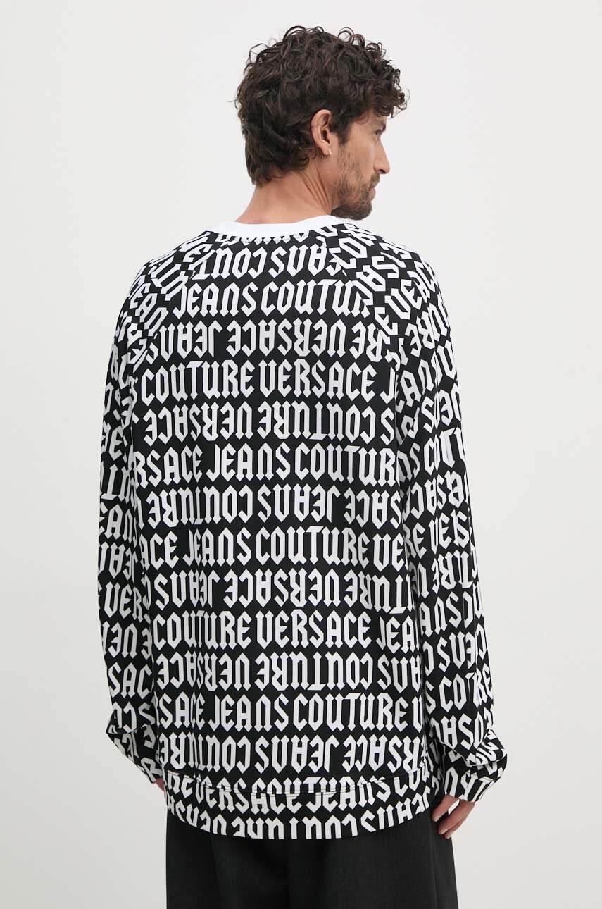 Бавовняна кофта Versace Jeans Couture чоловіча колір чорний візерунок 77GAI316 FS157 