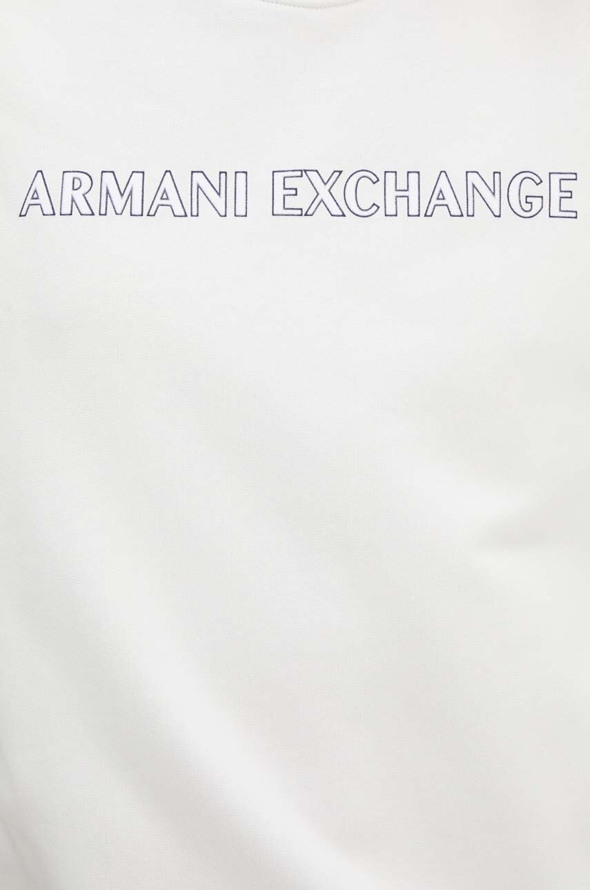 Бавовняна кофта Armani Exchange чоловіча колір білий з аплікацією 6DZMBA ZJADZ 