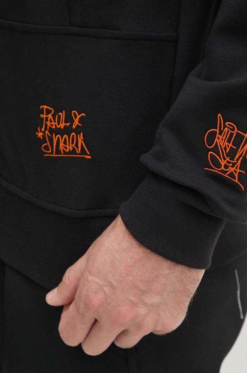 Μπλούζα Paul&Shark χρώμα: μαύρο, με κουκούλα, 14311852 φωτογραφία