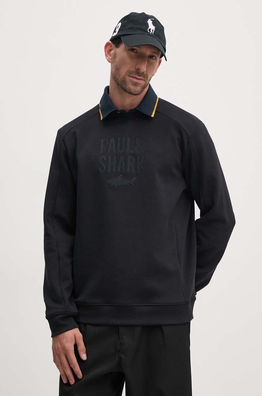 Paul&Shark bluza barbati, culoarea negru, cu imprimeu, 14311890 Paul&Shark bluza barbati, culoarea negru, cu imprimeu, 14311890