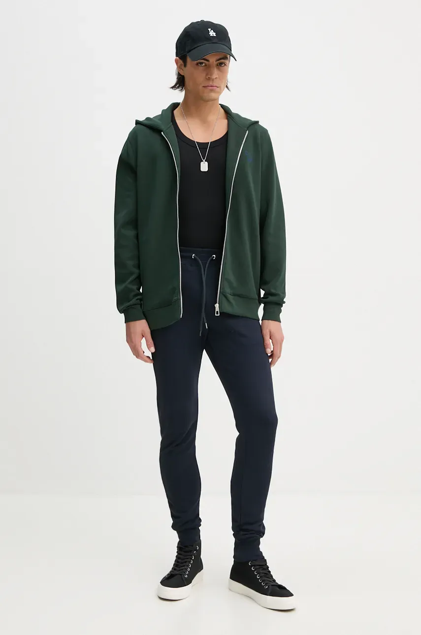 Кофта PS Paul Smith мужская цвет зелёный с капюшоном однотонная M2R.098Z.N22194 Кофта PS Paul Smith мужская цвет зелёный с капюшоном однотонная M2R.098Z.N22194