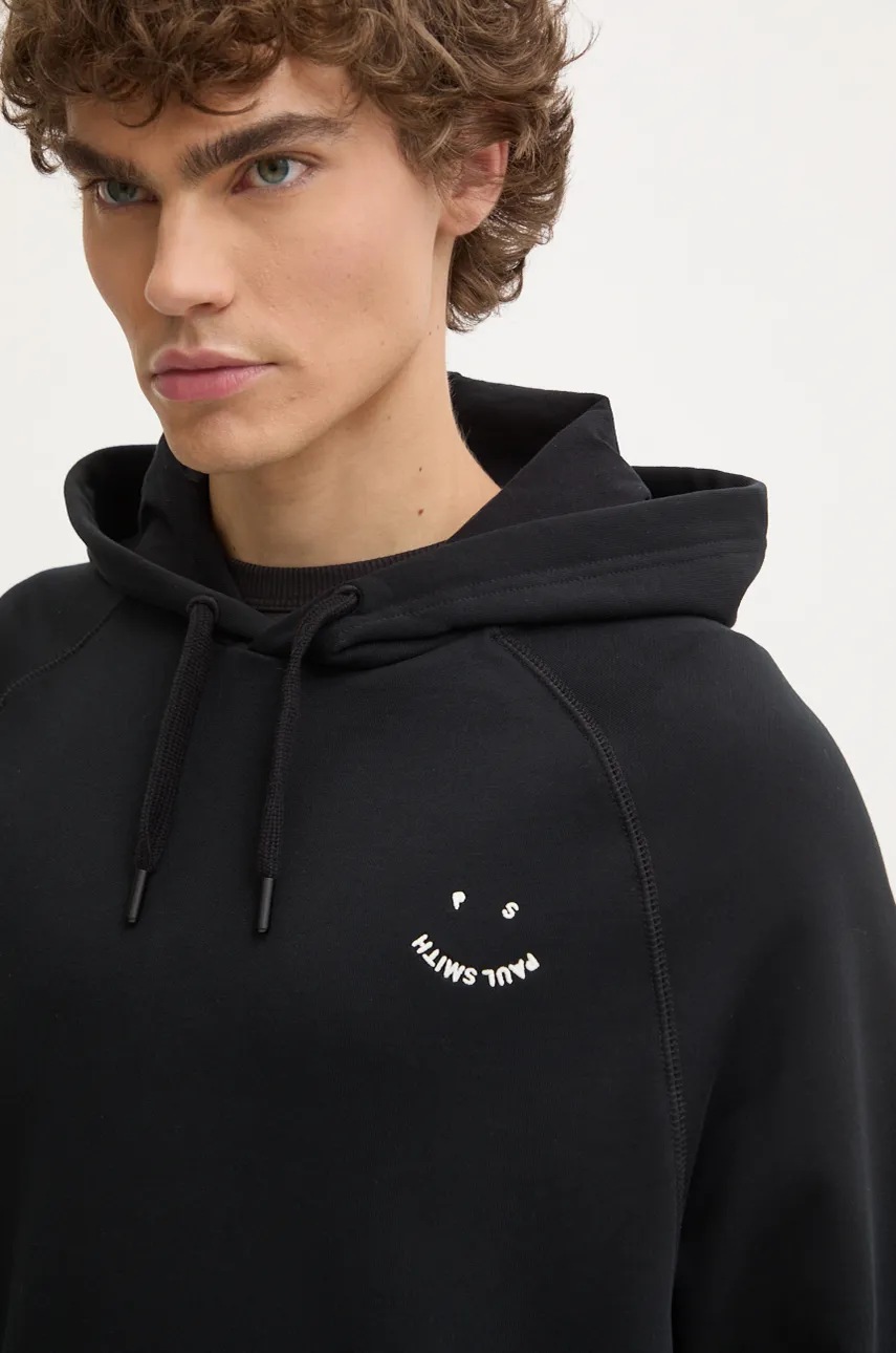 Кофта PS Paul Smith чоловіча колір чорний з капюшоном однотонна M2R.960XE.N22126 