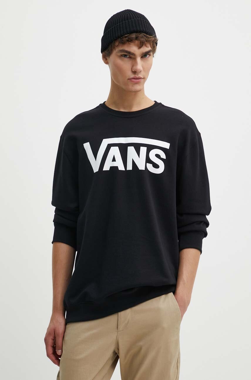 

Памучен суичър Vans в черно с принт VN000JSFY281, Черен
