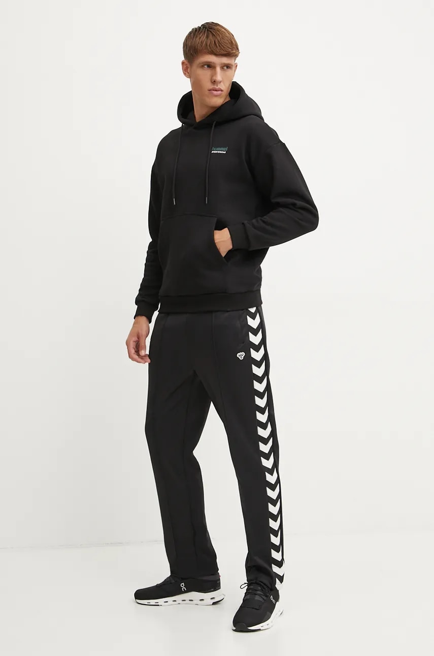 Кофта Hummel мужская цвет чёрный с капюшоном меланж 226076 Кофта Hummel мужская цвет чёрный с капюшоном меланж 226076