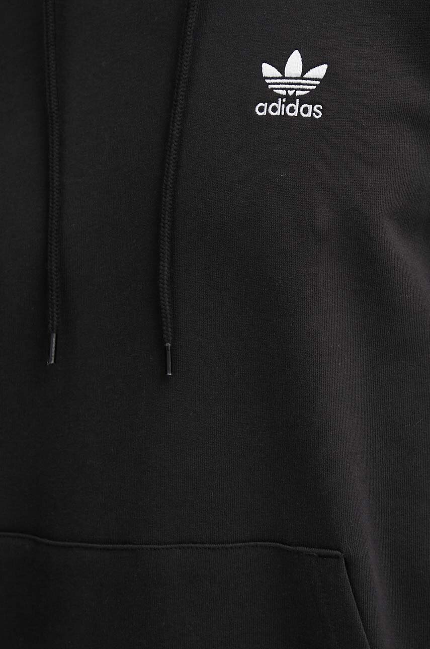 Бавовняна кофта adidas Originals чоловіча колір чорний з капюшоном однотонна IW5789 
