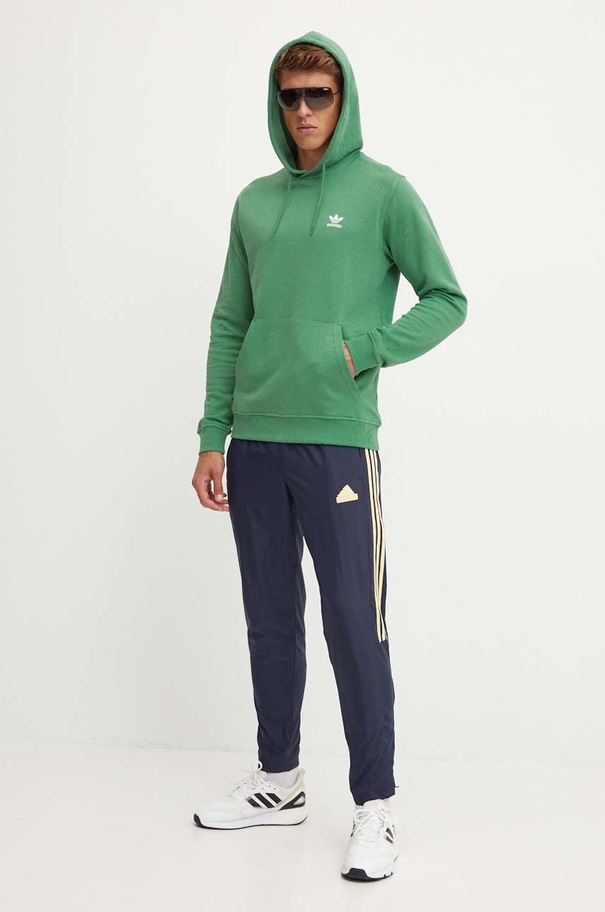 Bombažen Pulover Adidas Originals Moški, Zelena Barva, S Kapuco, IX7671