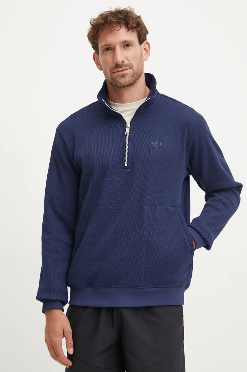 adidas Originals bluza barbati, culoarea albastru marin, neted, IY2299