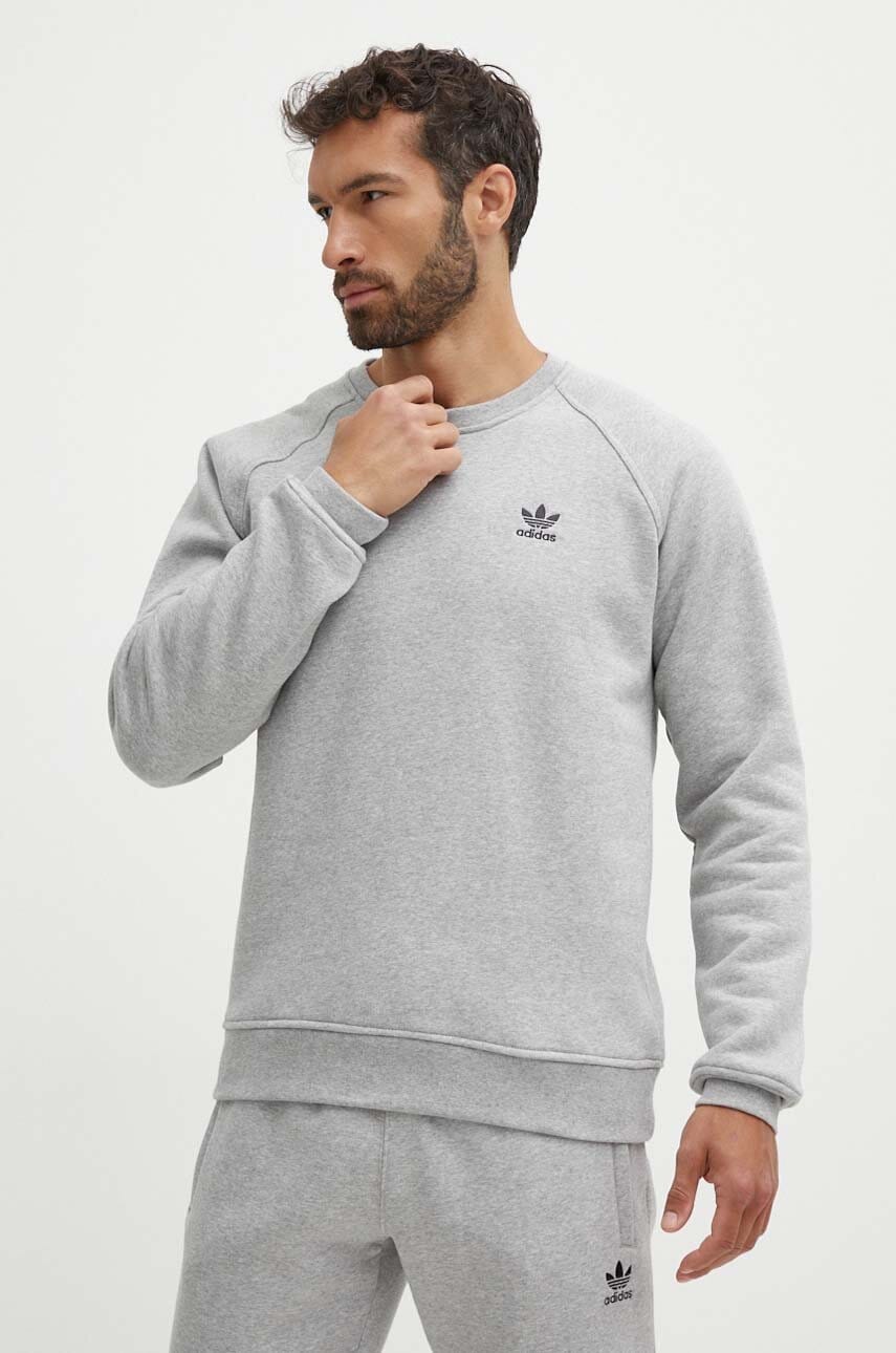 adidas Originals bluză Essential bărbați, culoarea gri, melanj, IY4937 adidas Originals bluză Essential bărbați, culoarea gri, melanj, IY4937